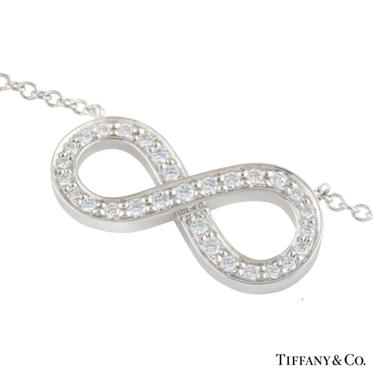 Tiffany Co Platinum Diamond Infinity Pendant Rich Diamonds